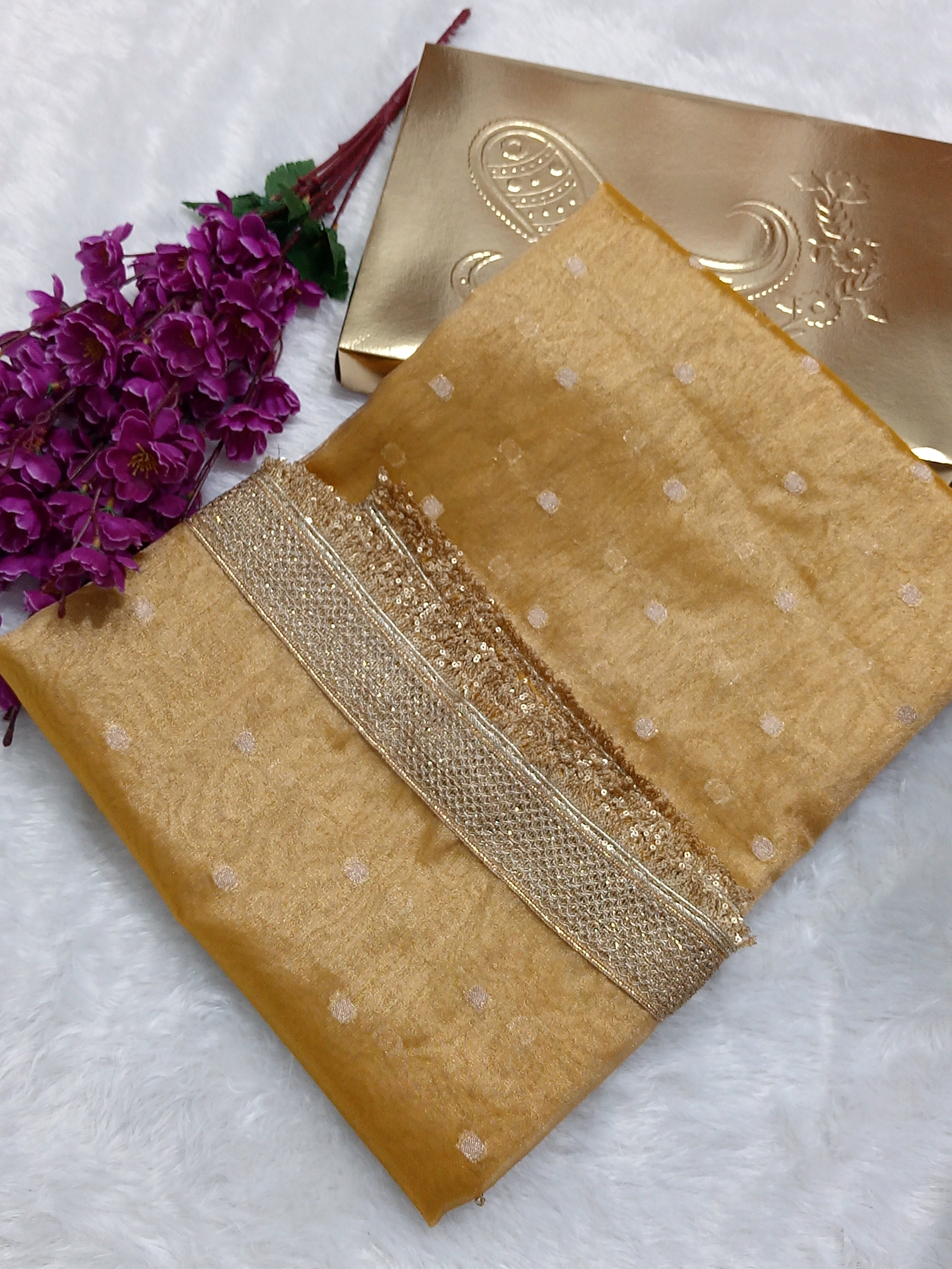 Organza Tissue Saree With Gota Patti Work