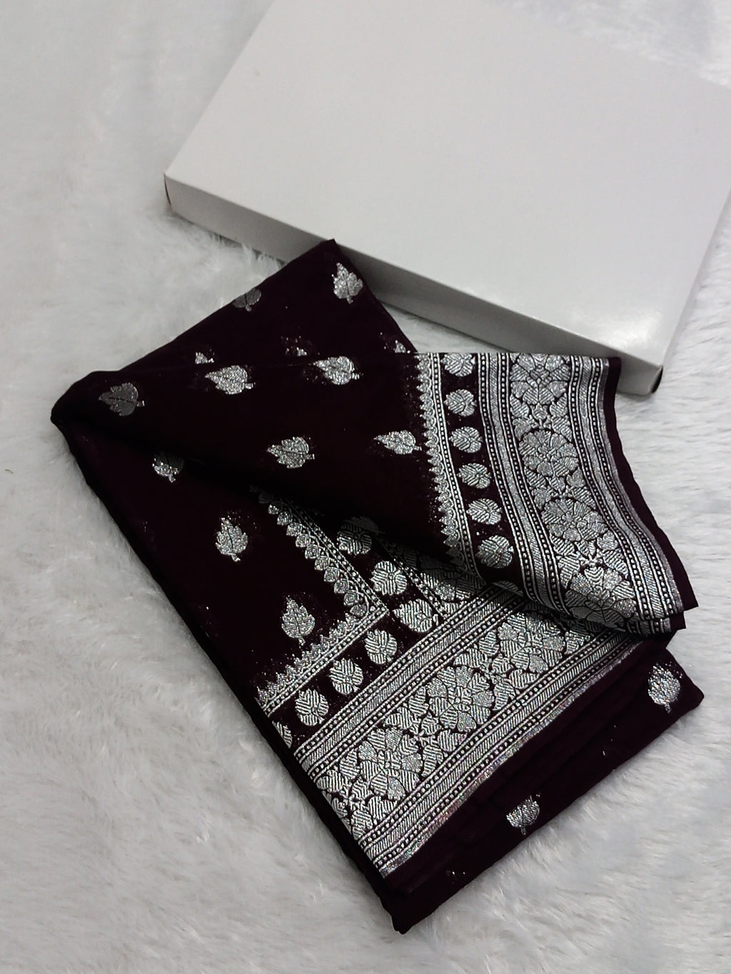 Viral Jet Black Color Khaddi Georgette Saree