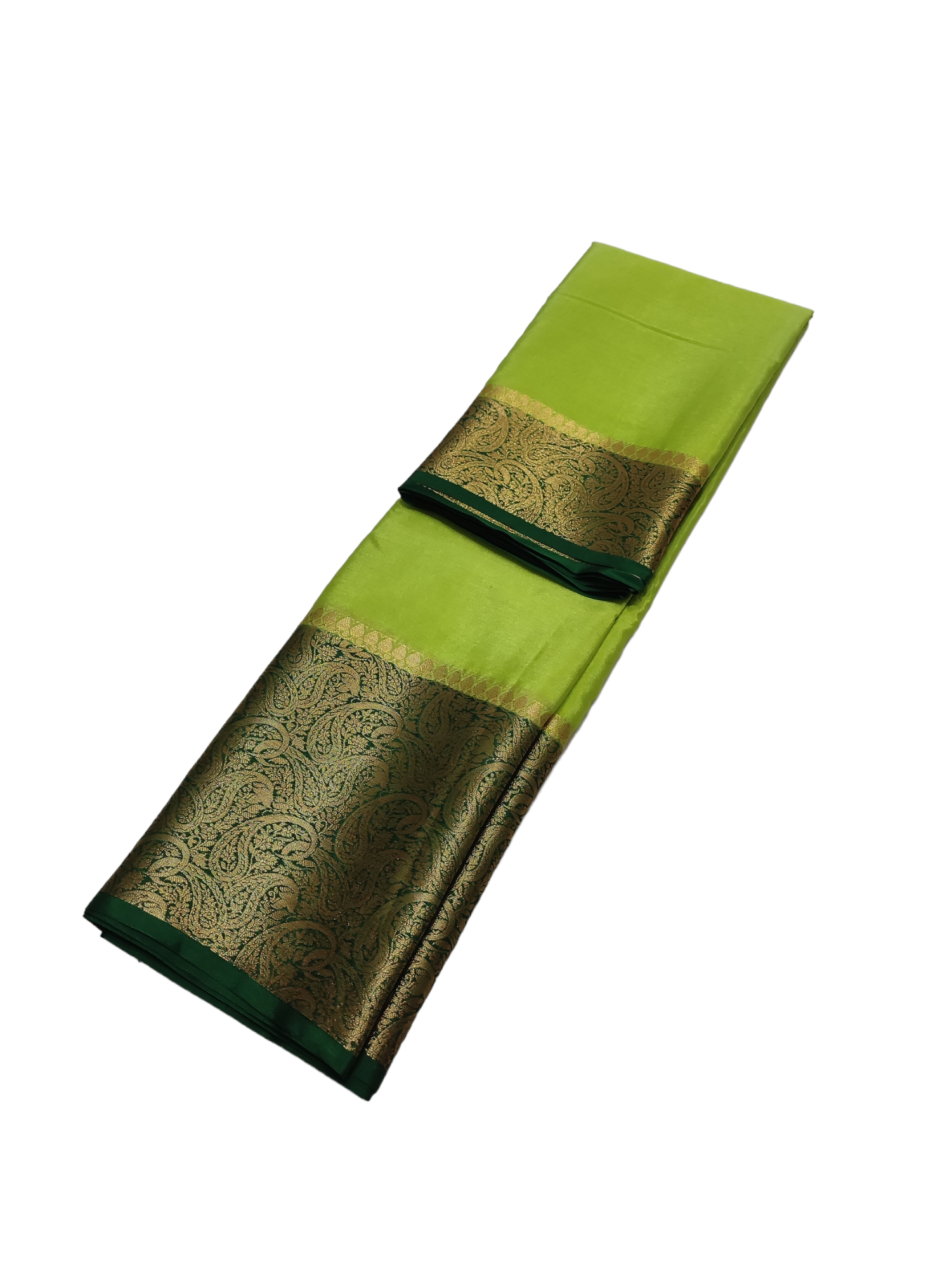 Pista Green And Bottle Green Colour Plain Body Warm Silk Saree