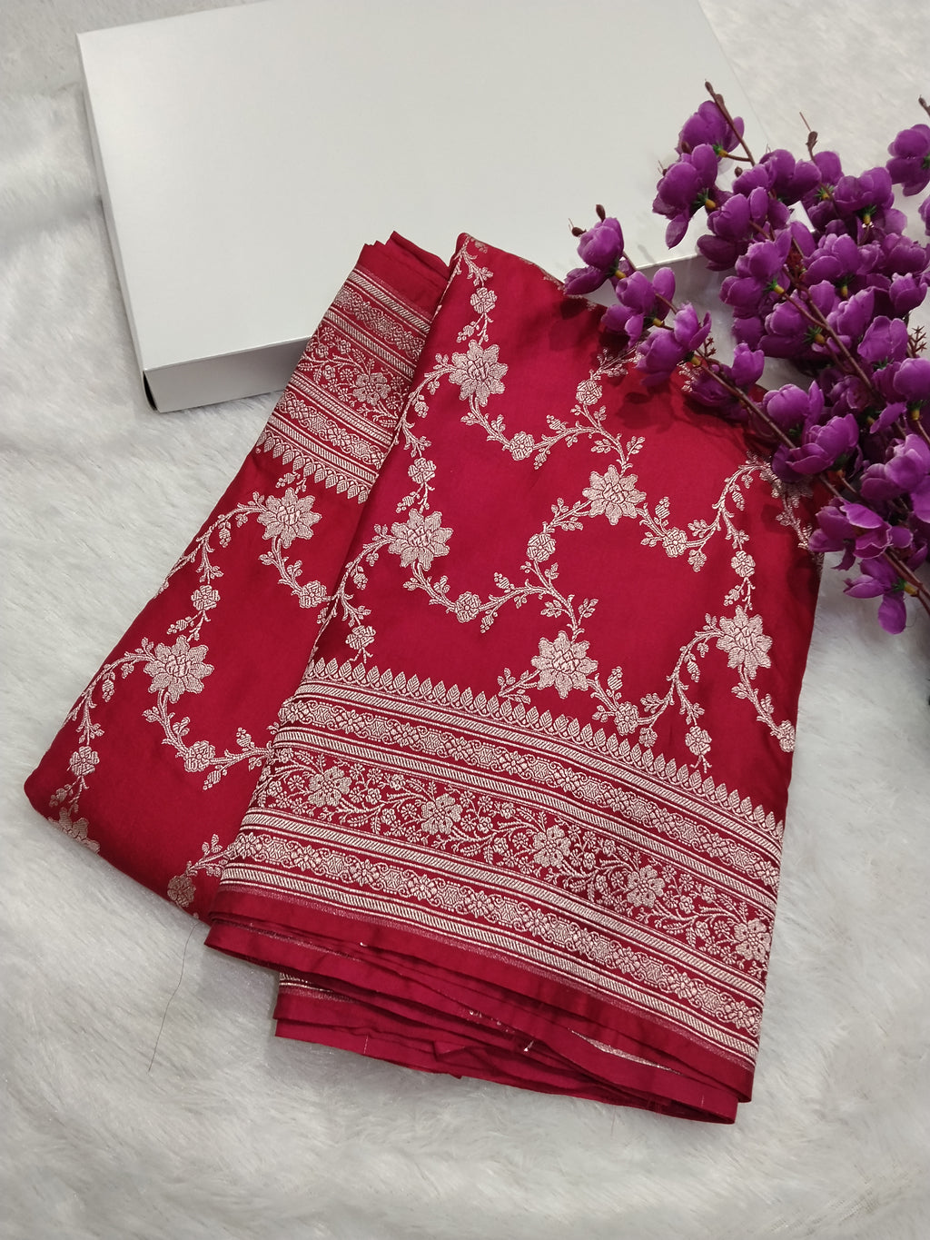 Pink Colour Banarasi Mashru Silk Saree With Buti Design
