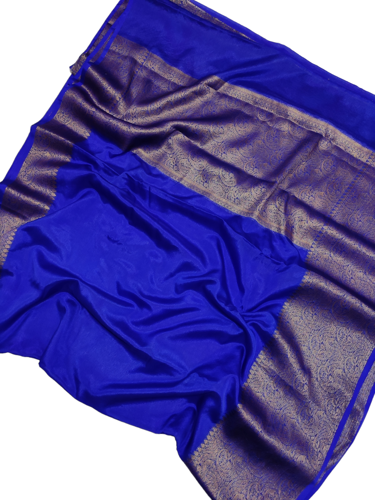 Royal Blue Colour Plain Body Warm Silk Saree
