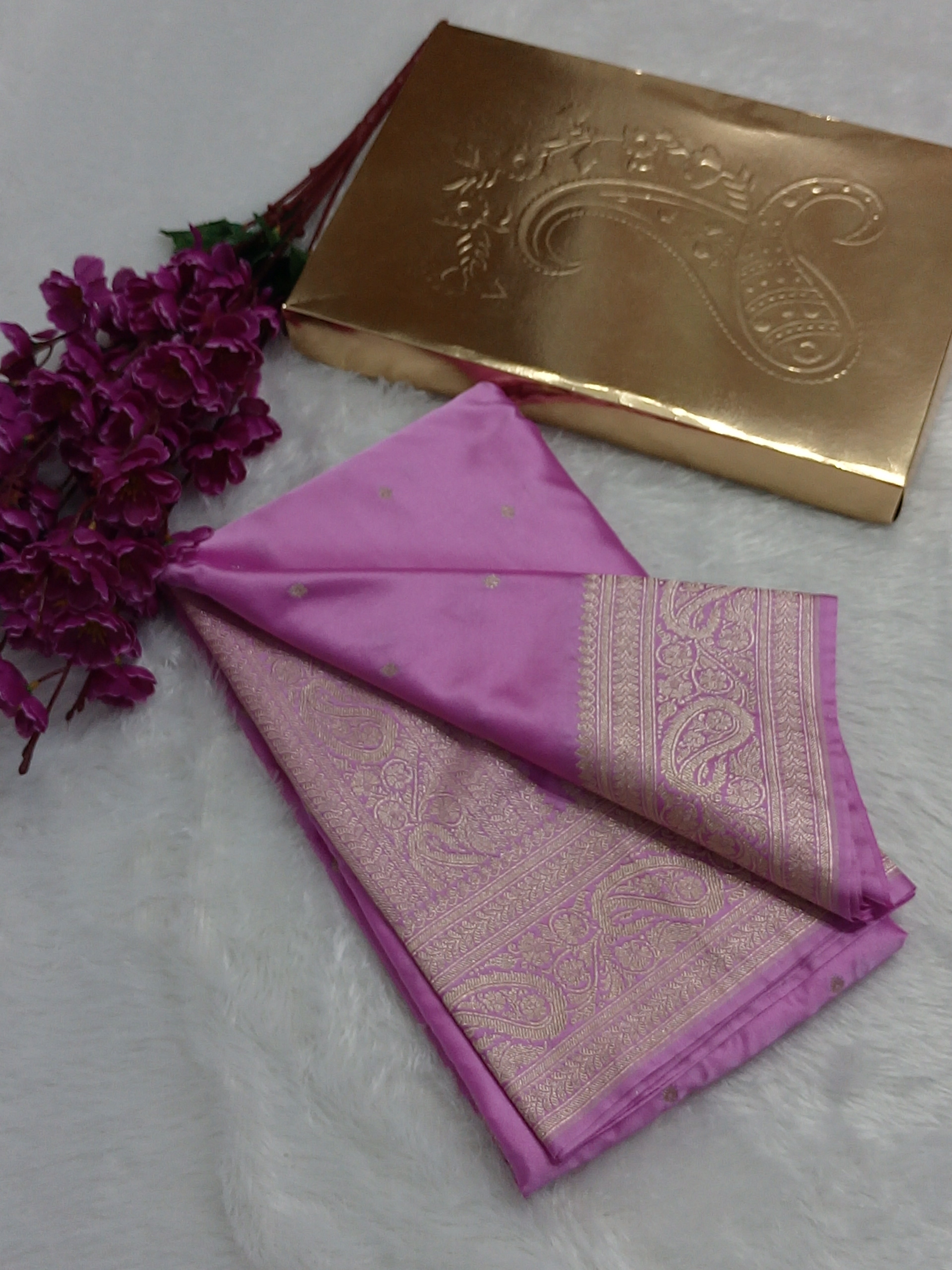 Pink Color Banarasi Mashru Silk Saree