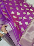 Purple Colour Kamal Buta Tapeta Silk Saree