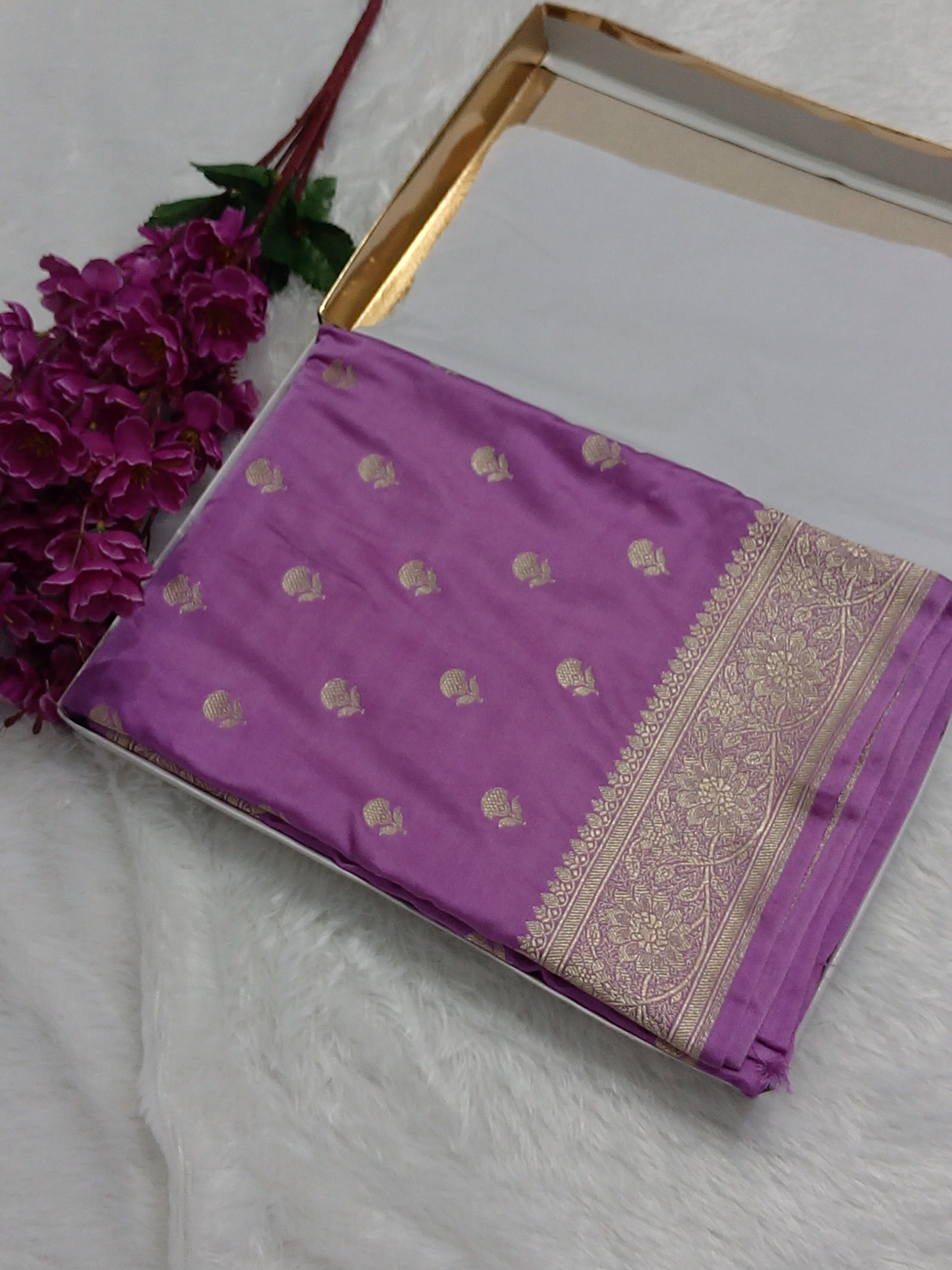 Pink Color Banarasi Mashru Silk Saree