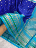 Blue Colour Party Wear Kanchi Border Soft Warm Silk Saree