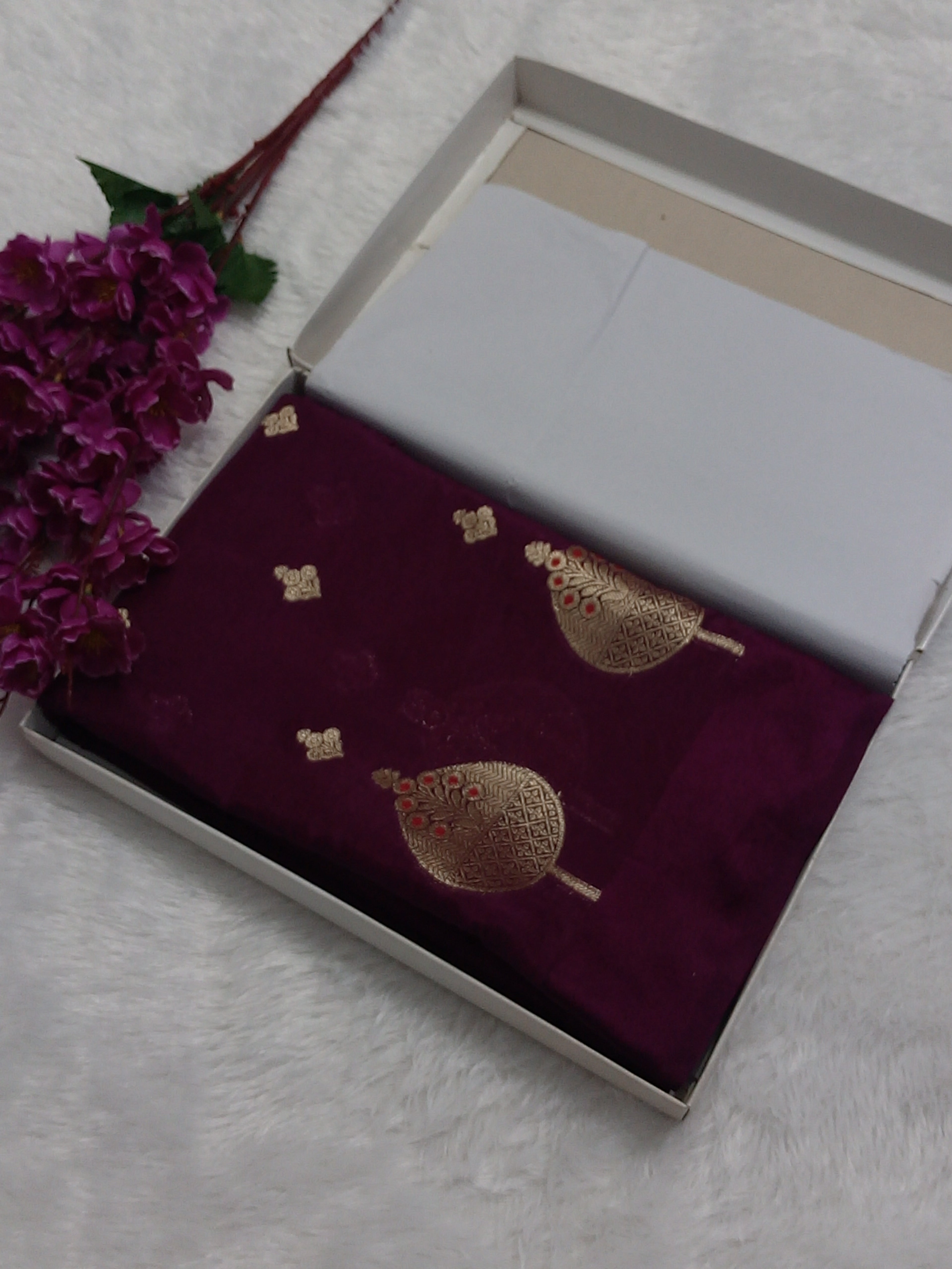 Maroon Colour Banarasi Warm Silk Saree