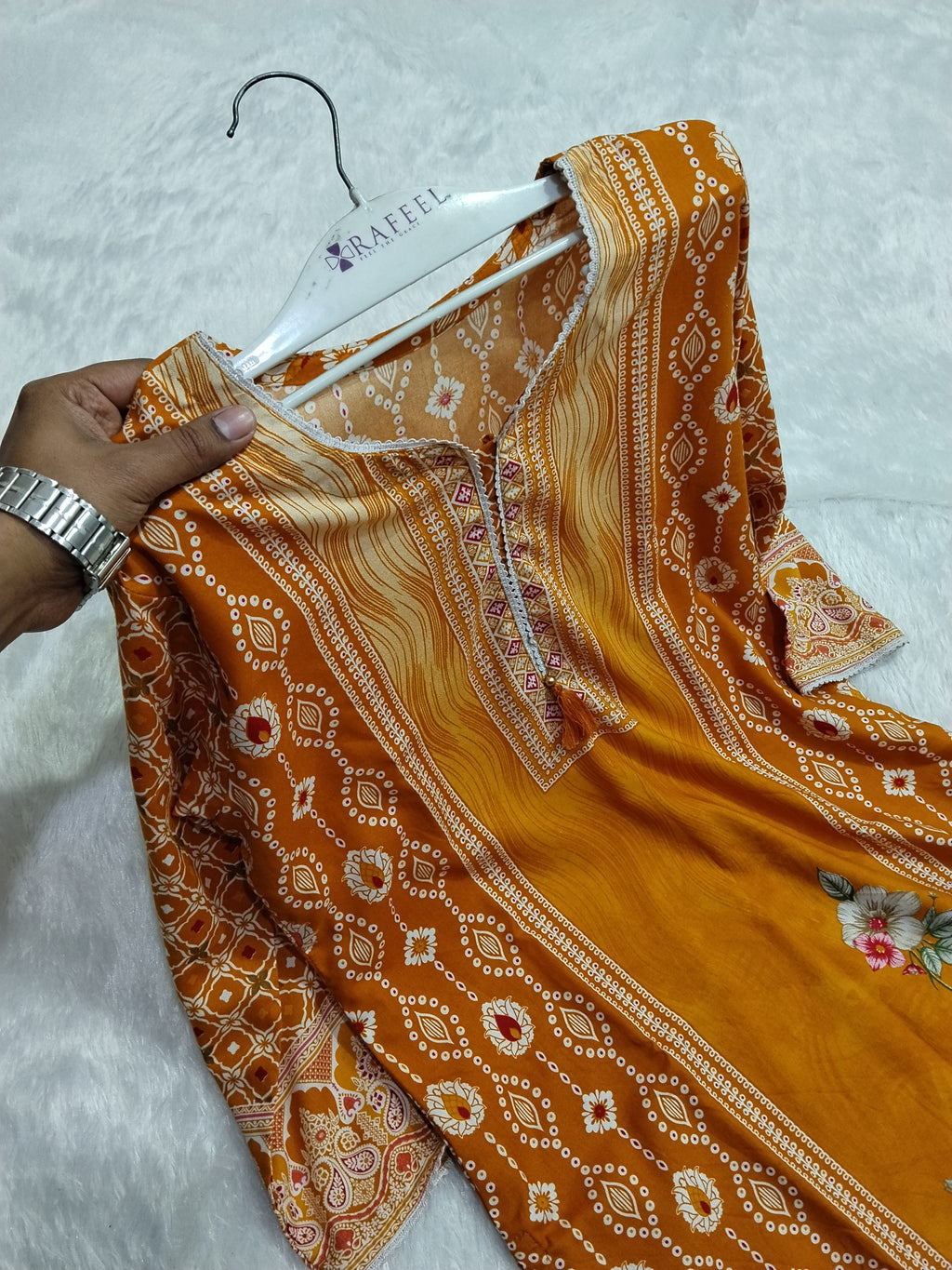 Mustard Yellow Fancy Designer Printed Rayon Kurti By Mks Creations