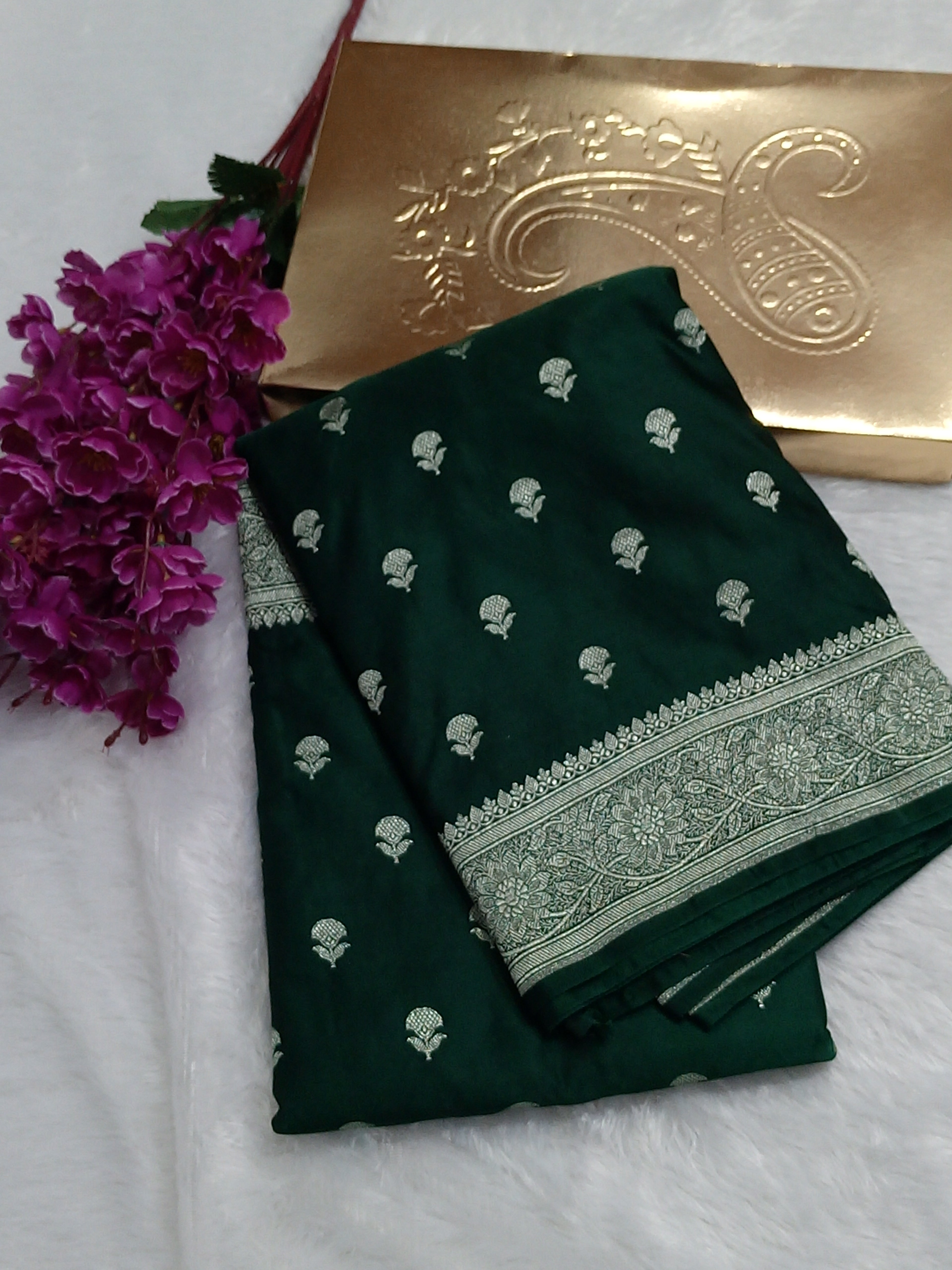 Green Color Banarasi Mashru Silk Saree