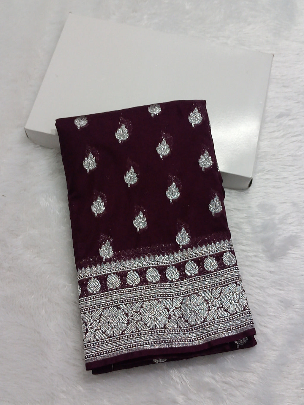 Viral Saree Coffee Brown Khaddi Georgette Saree