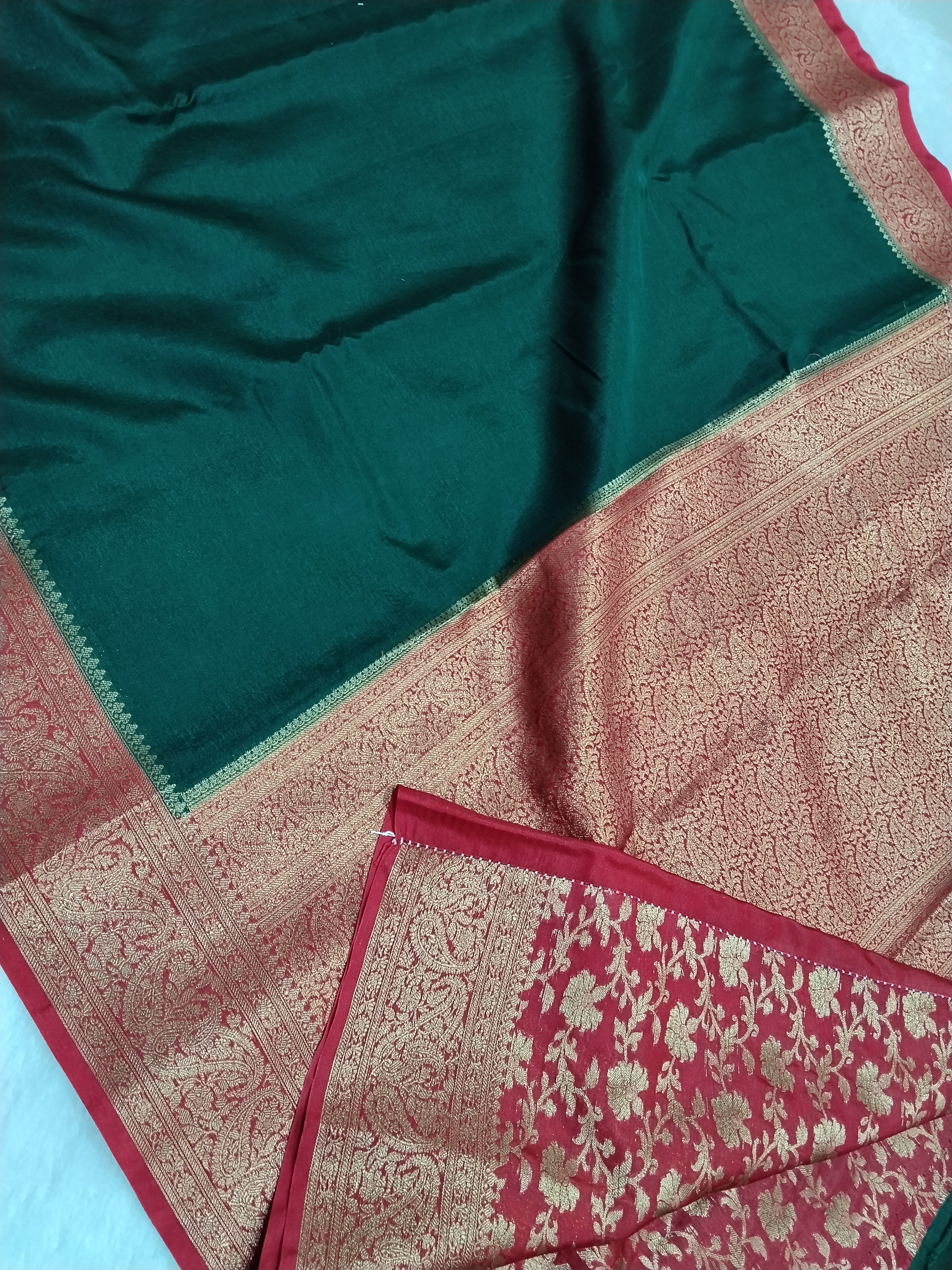 Bottle Green Party Wear Soft Warm Silk Saree