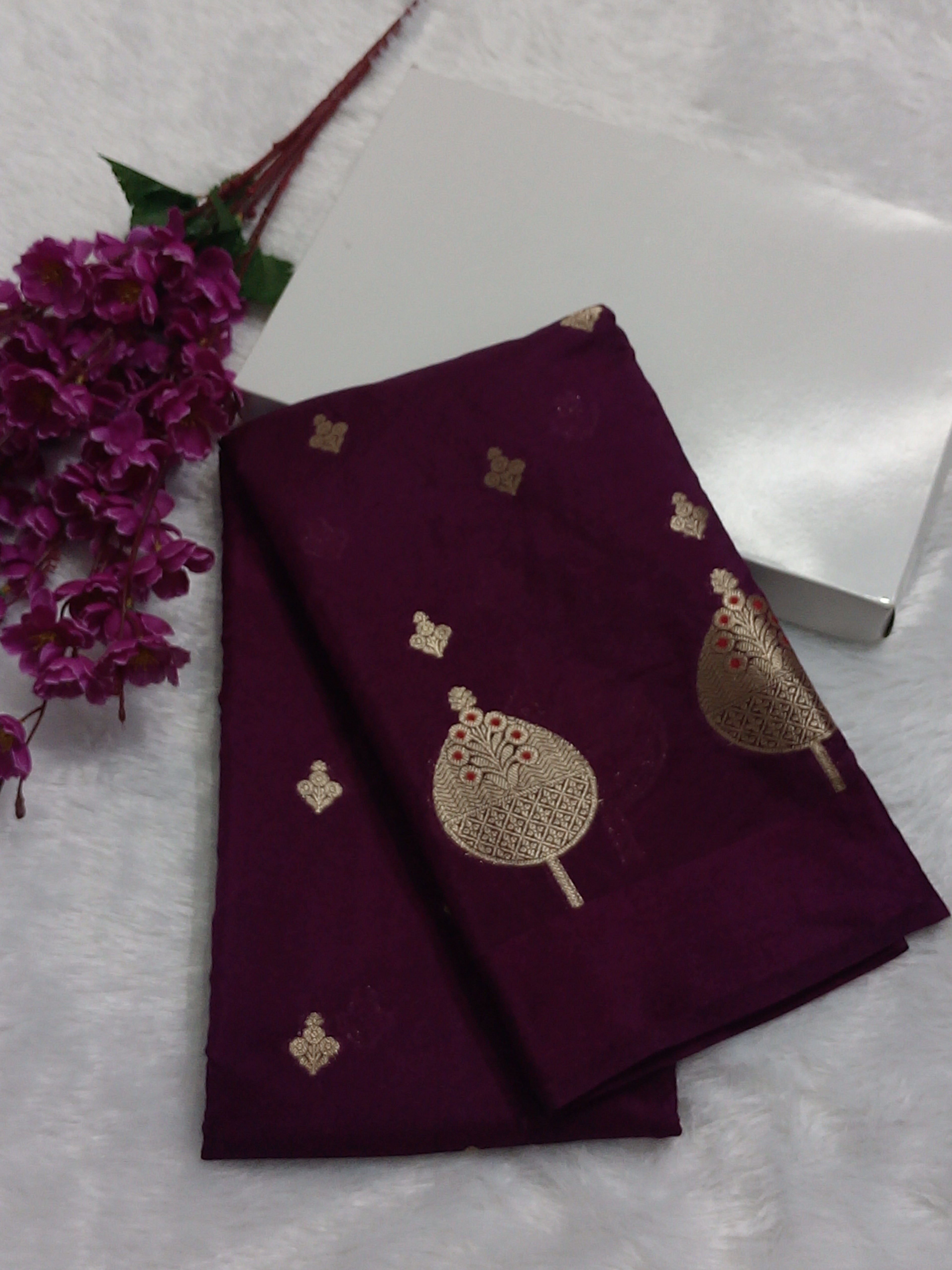 Maroon Colour Banarasi Warm Silk Saree
