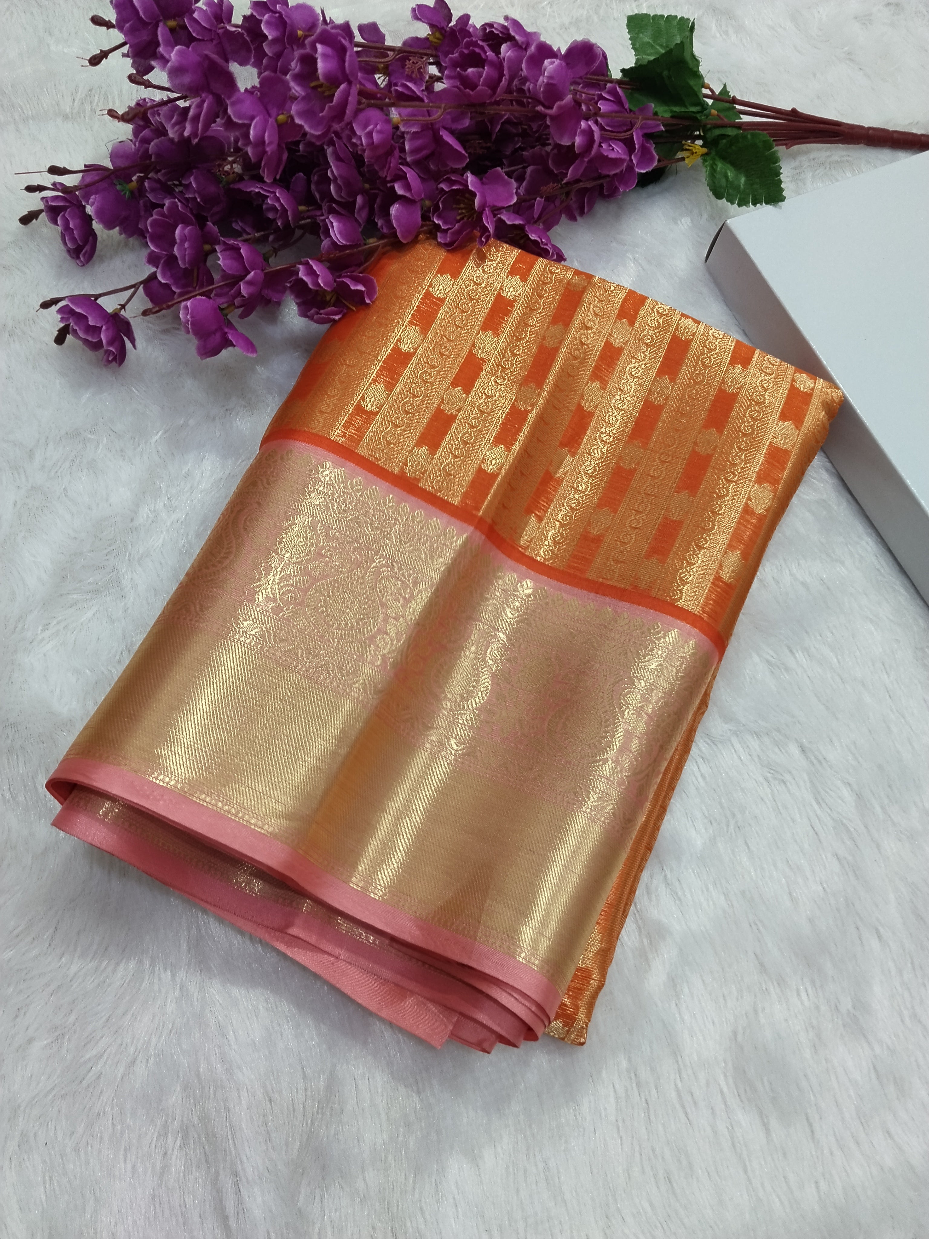 Fancy Banarasi Tissue Brocade Saree Double Zari Woven