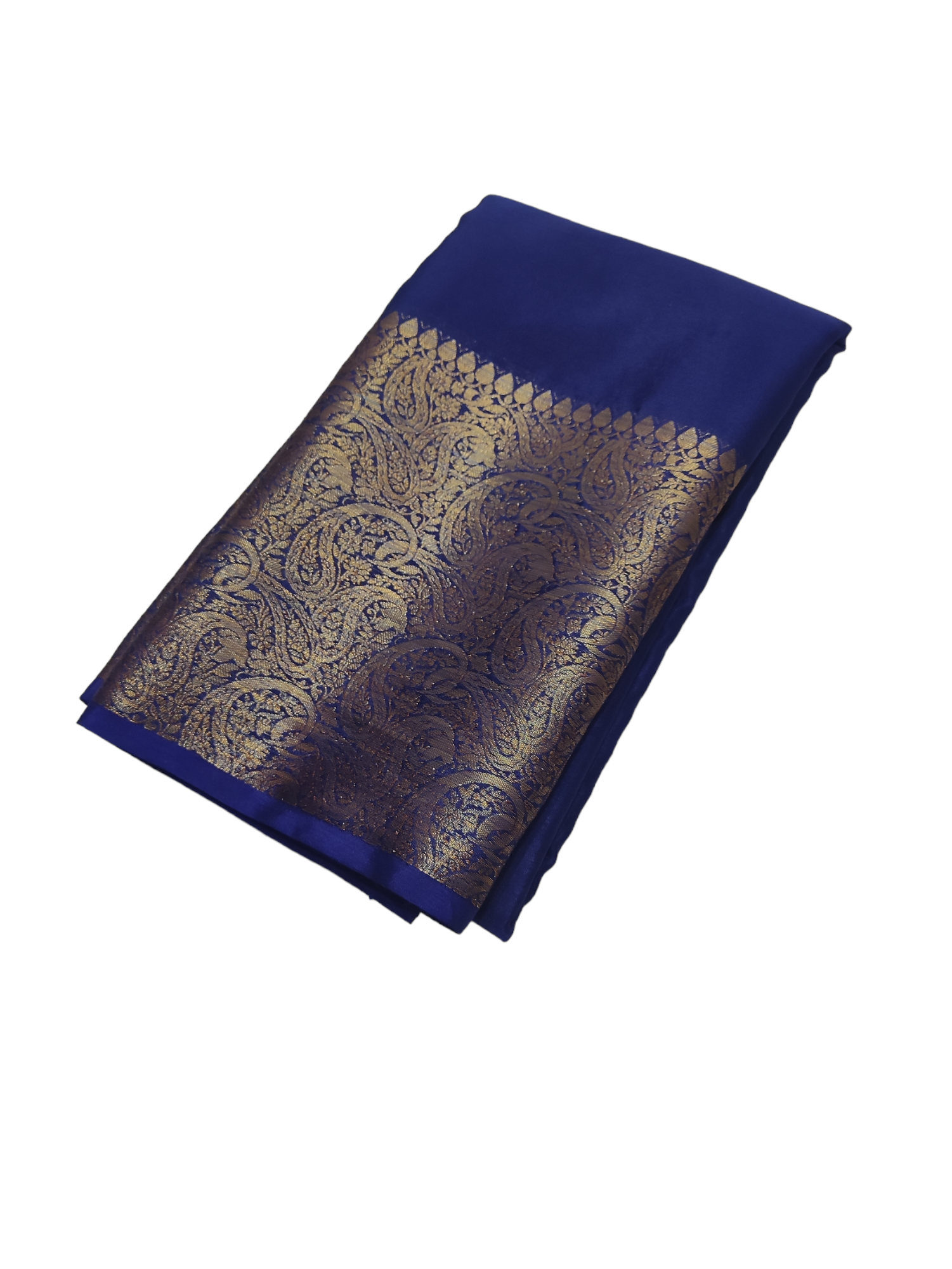 Navy Blue Colour Plain Body Warm Silk Saree