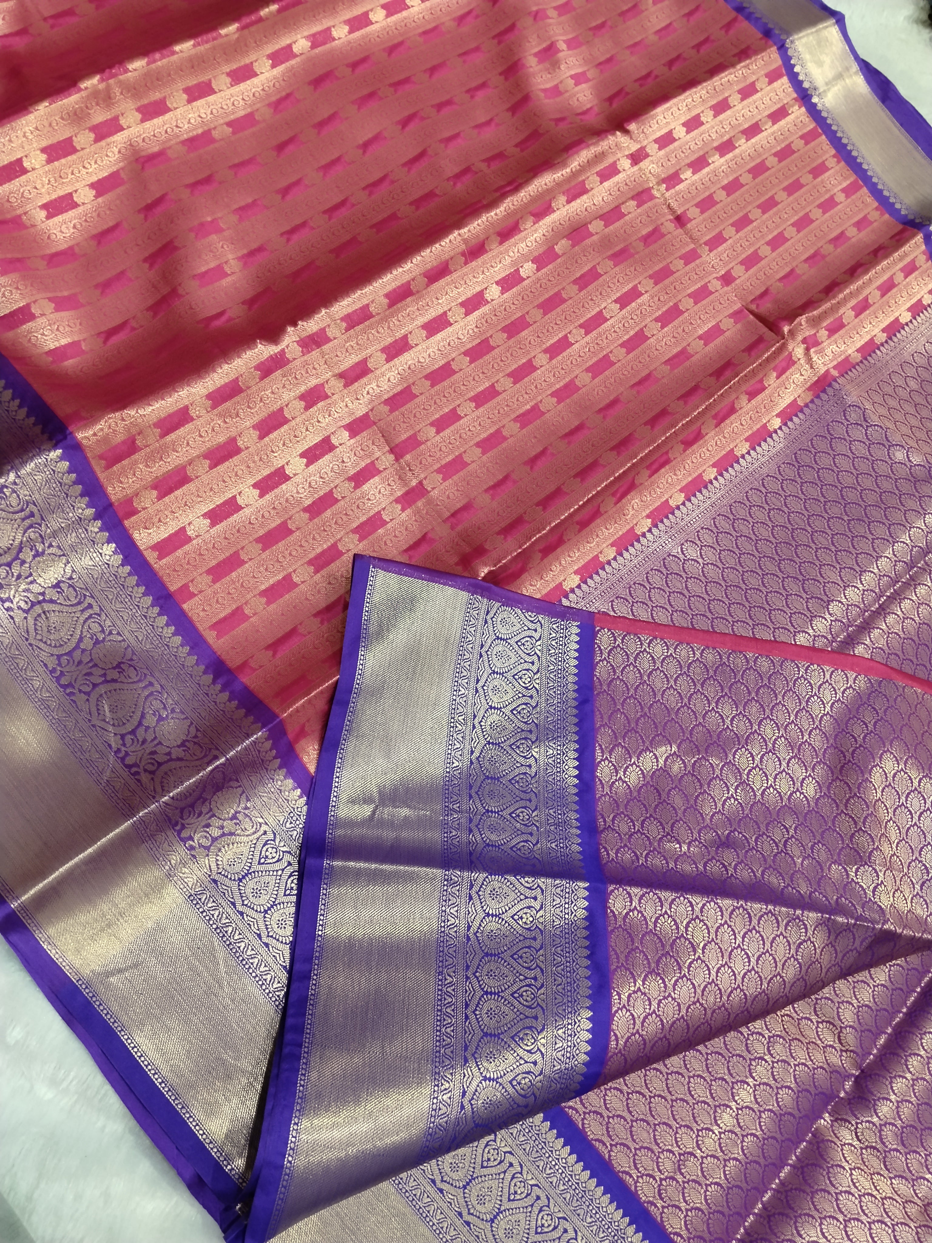 Red Colour Fancy Banarasi Tissue Brocade Saree Double Zari Woven