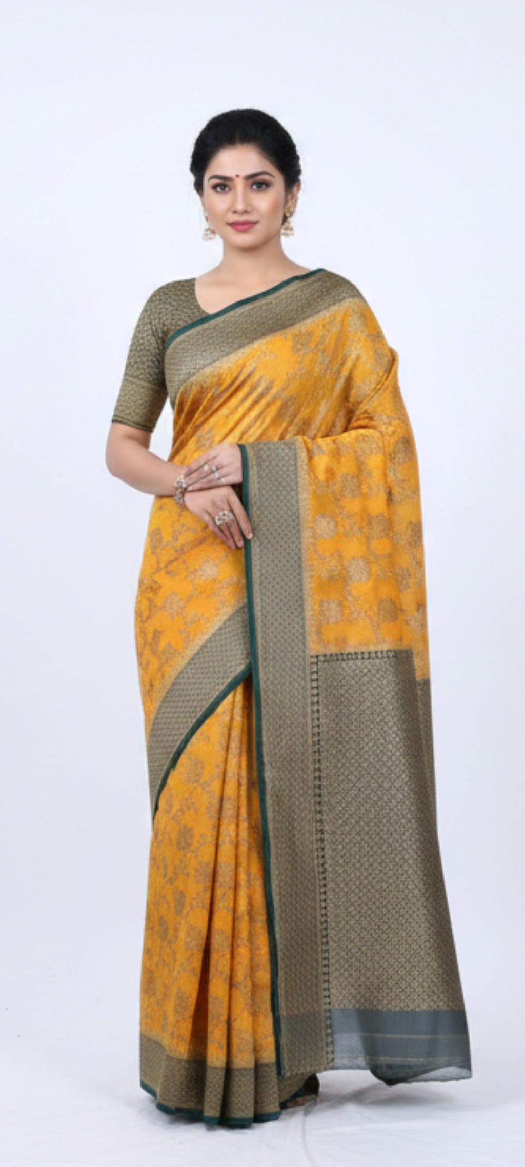 Handloom Pure Banarasi Khaddi Georgette Saree Antique Zari