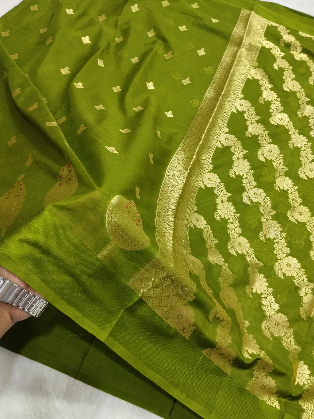 Green Colour Banarasi Warm Silk Saree