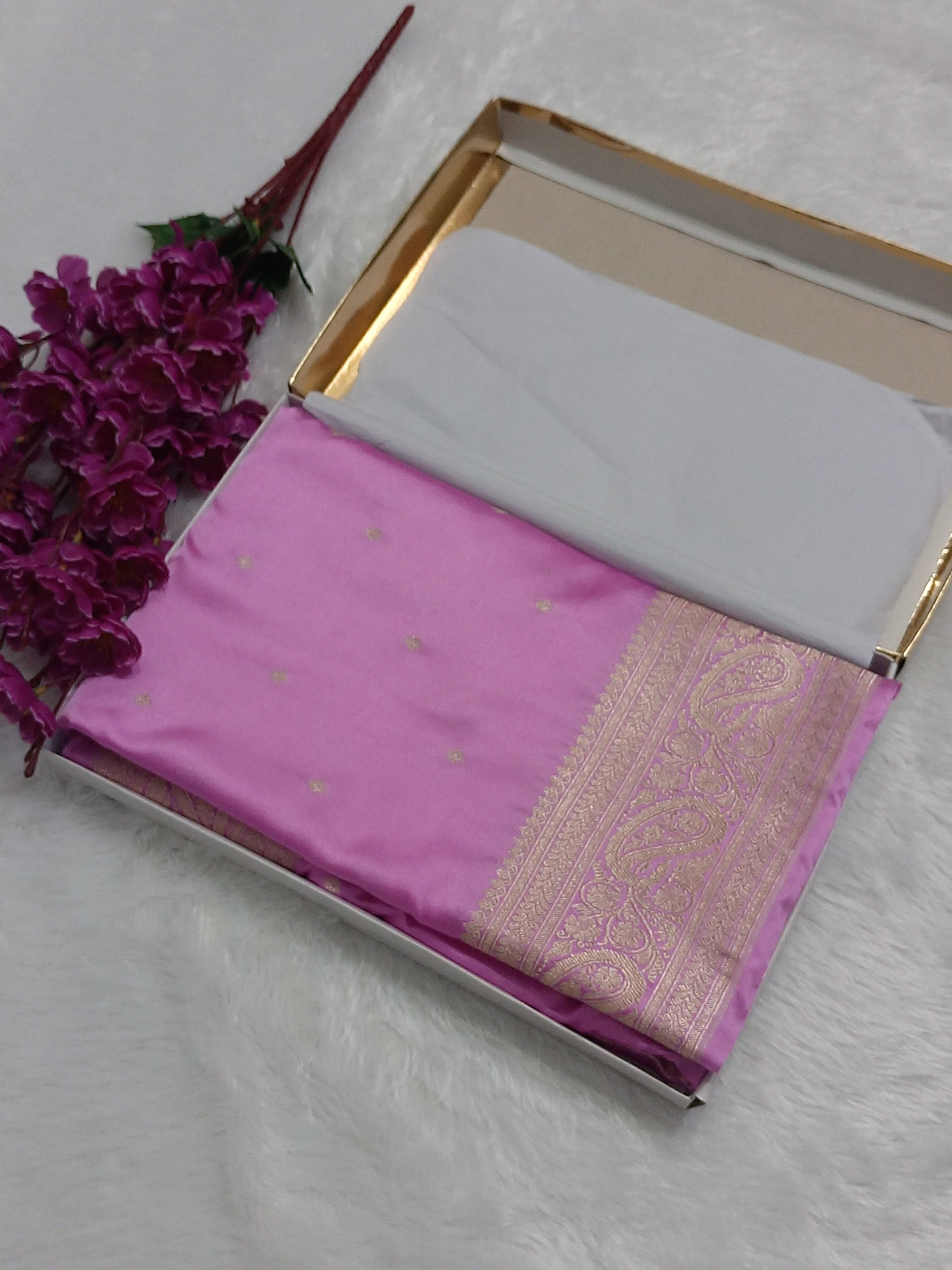 Pink Color Banarasi Mashru Silk Saree