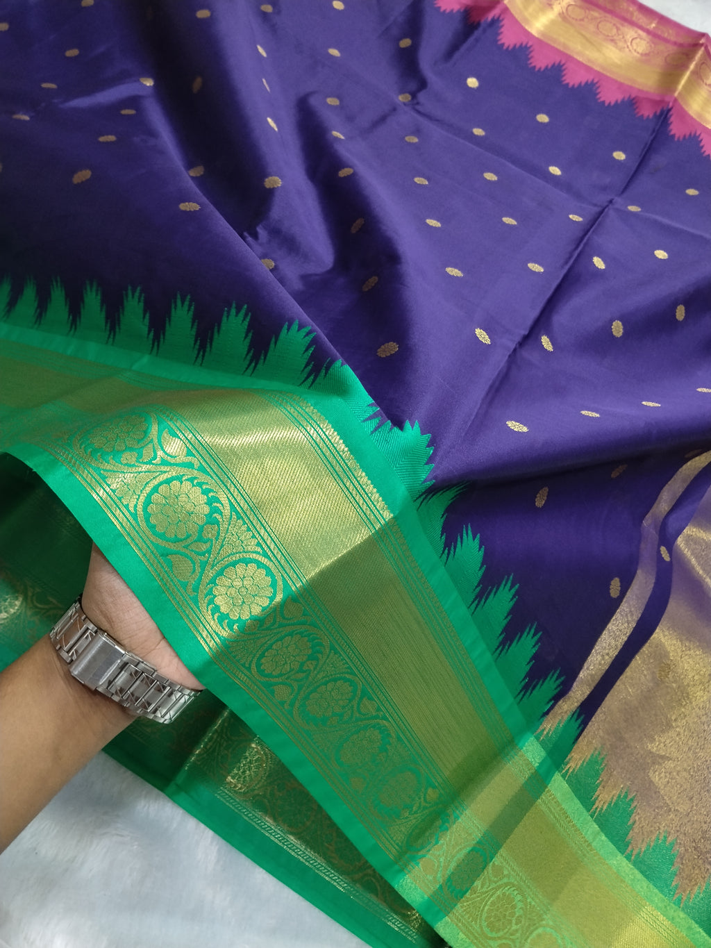 Wedding Wear Banarasi Semi Katan Silk Saree With Contrast Border