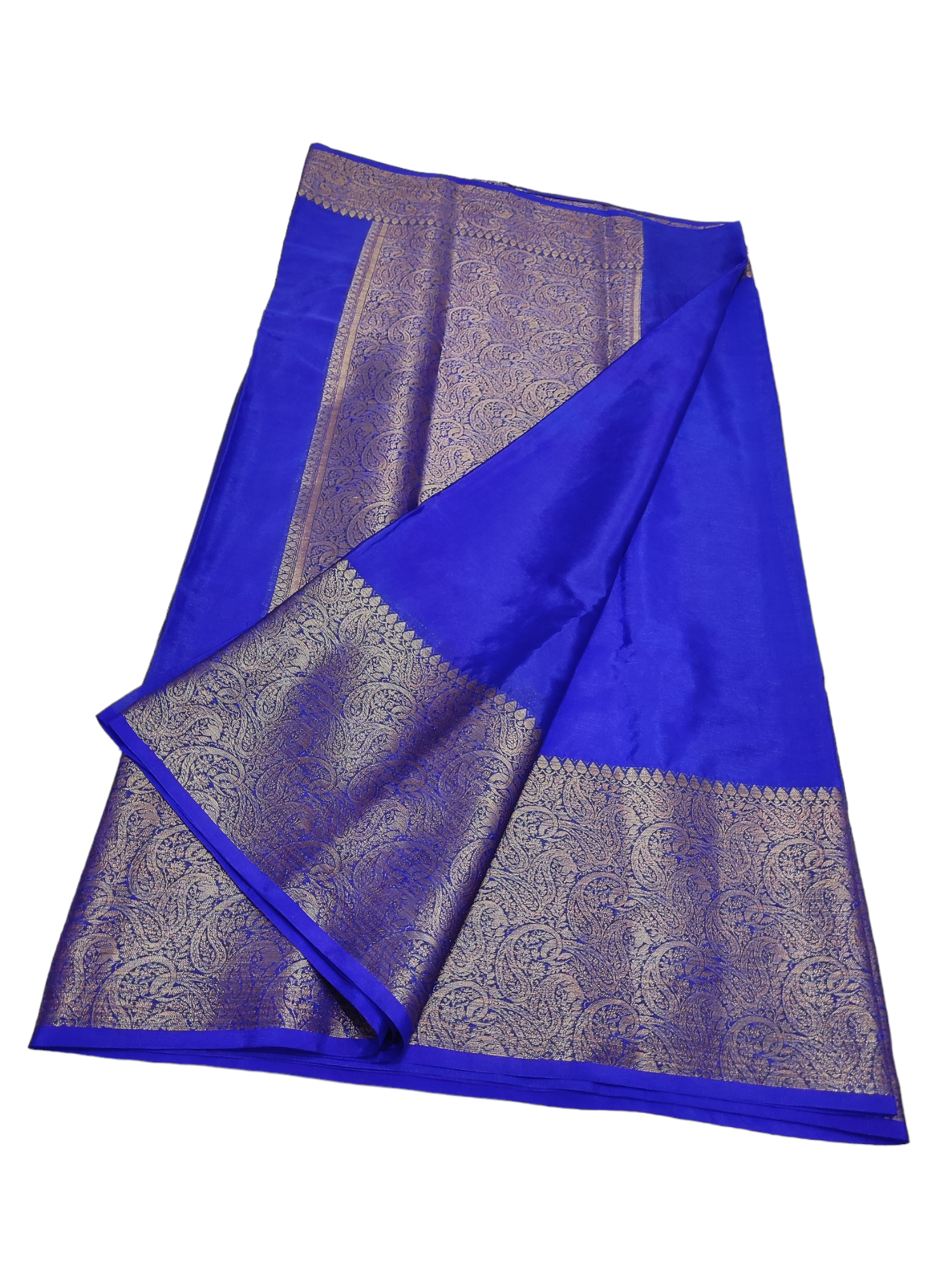 Royal Blue Colour Plain Body Warm Silk Saree