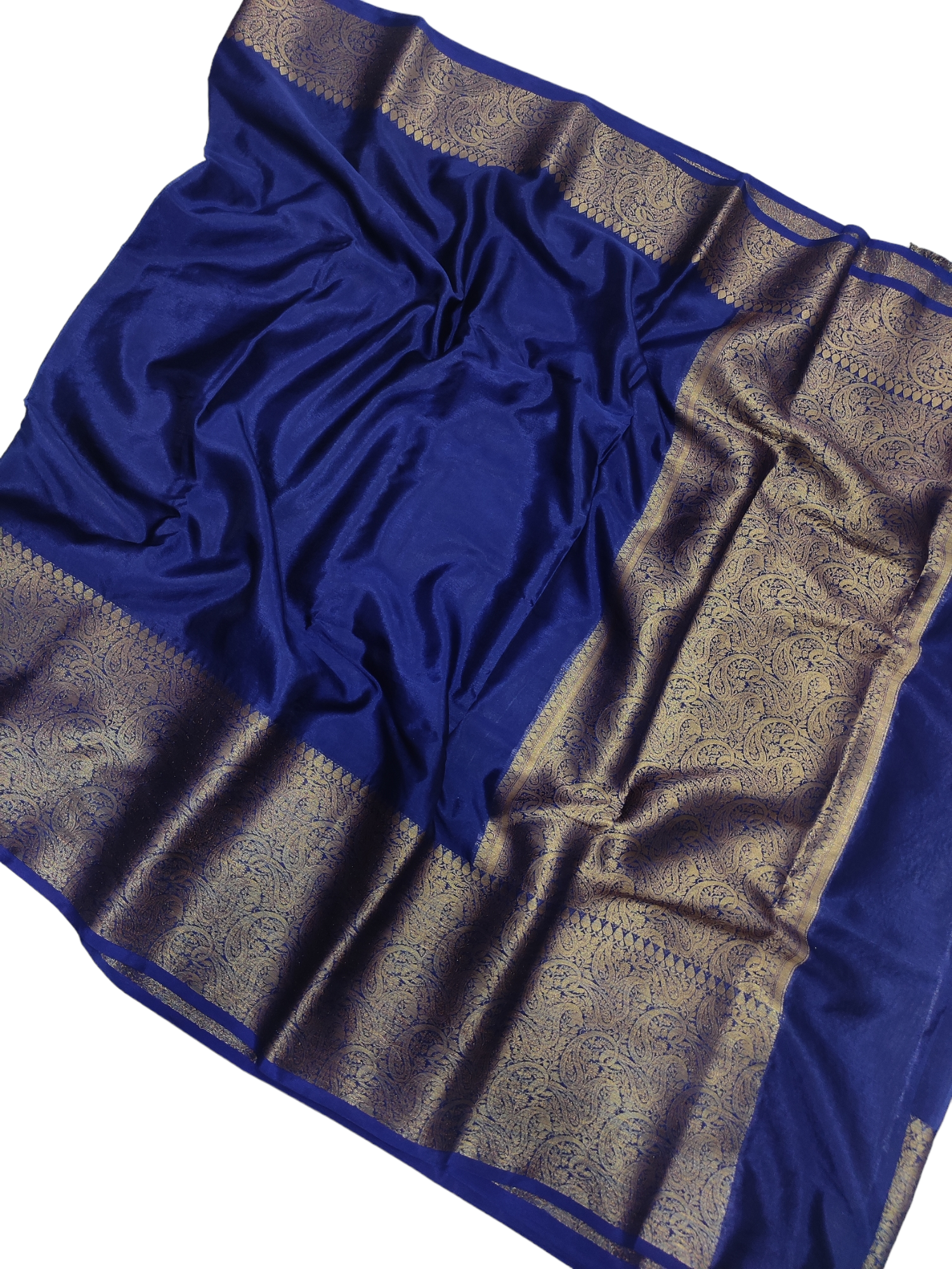 Navy Blue Colour Plain Body Warm Silk Saree