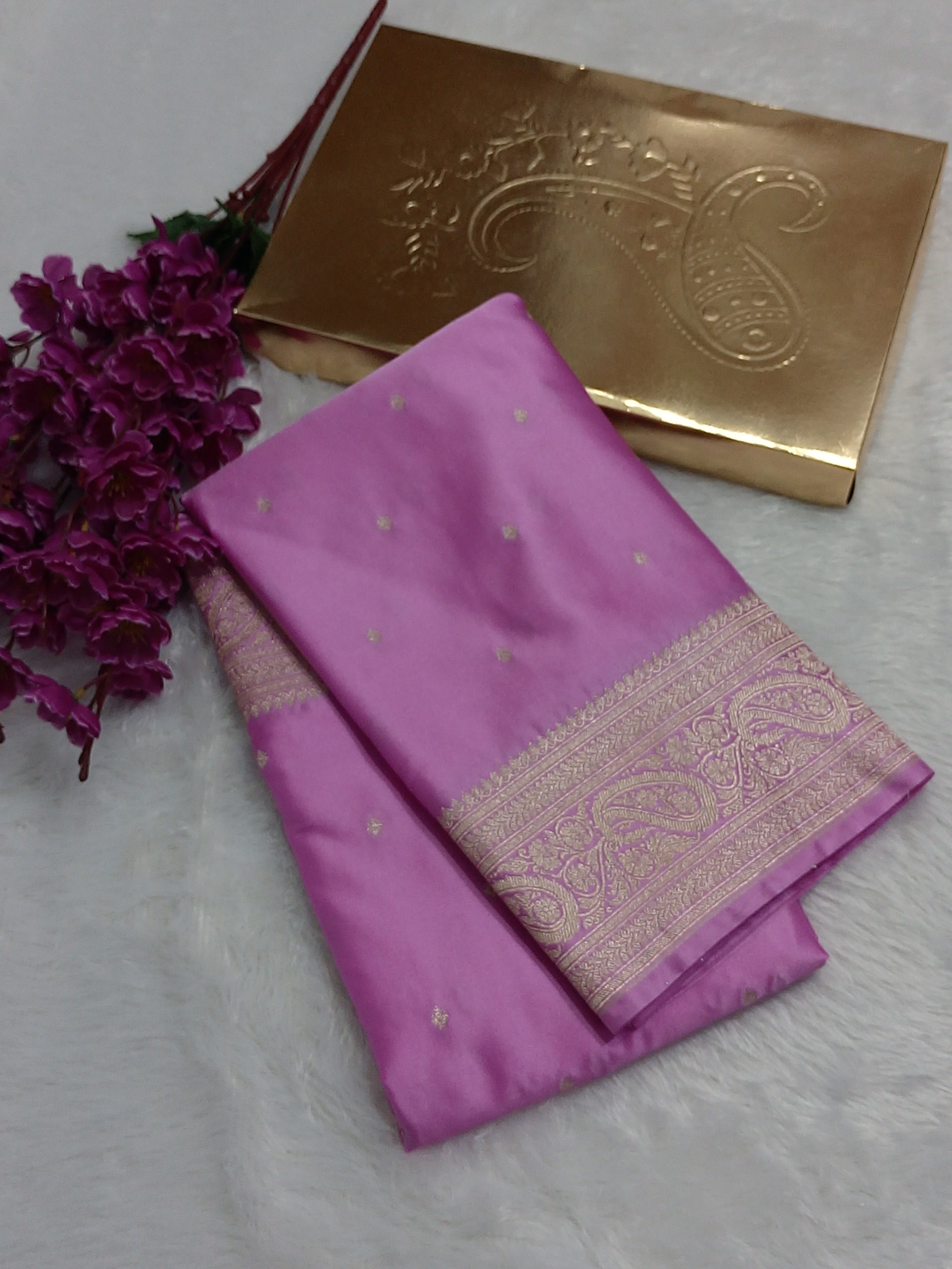 Pink Color Banarasi Mashru Silk Saree