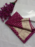 Pink Colour Zari Buti Georgette Saree