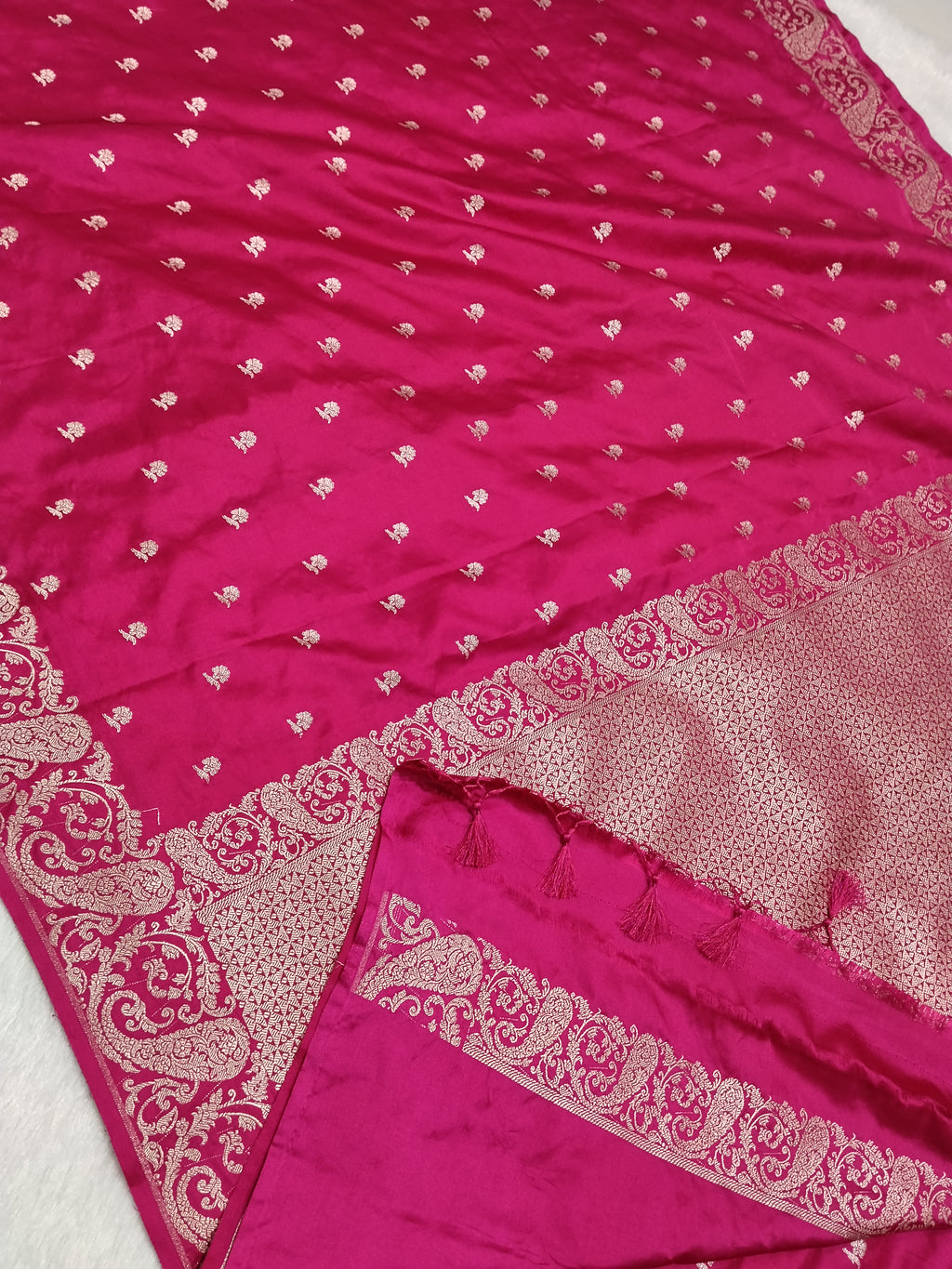 Rose Pink Colour Best Banarasi Mashru Silk Saree With Buti Design