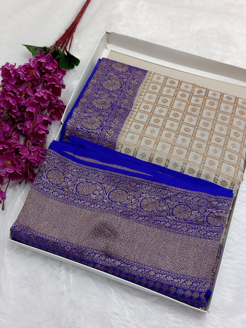 Handloom Pure Banarasi Khaddi Georgette Saree