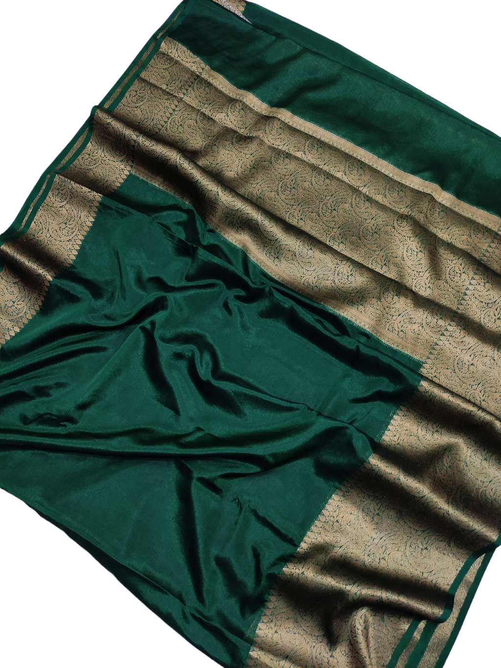 Bottle Green Colour Plain Body Warm Silk Saree