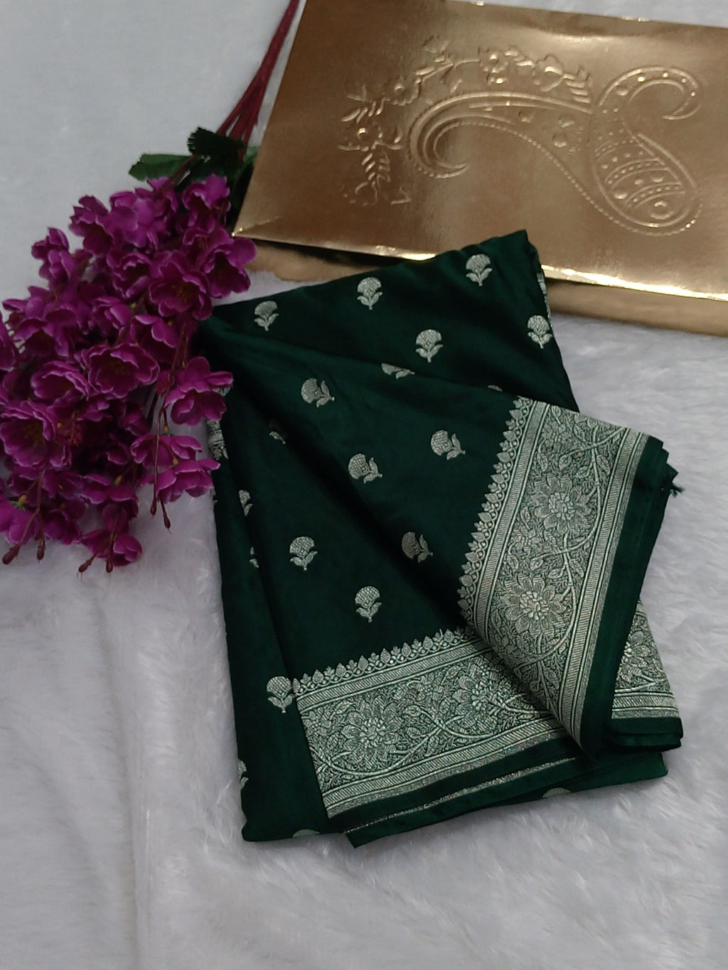 Green Color Banarasi Mashru Silk Saree