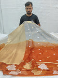Dual Colour Banarasi Kora Organza Saree With Running Blouse