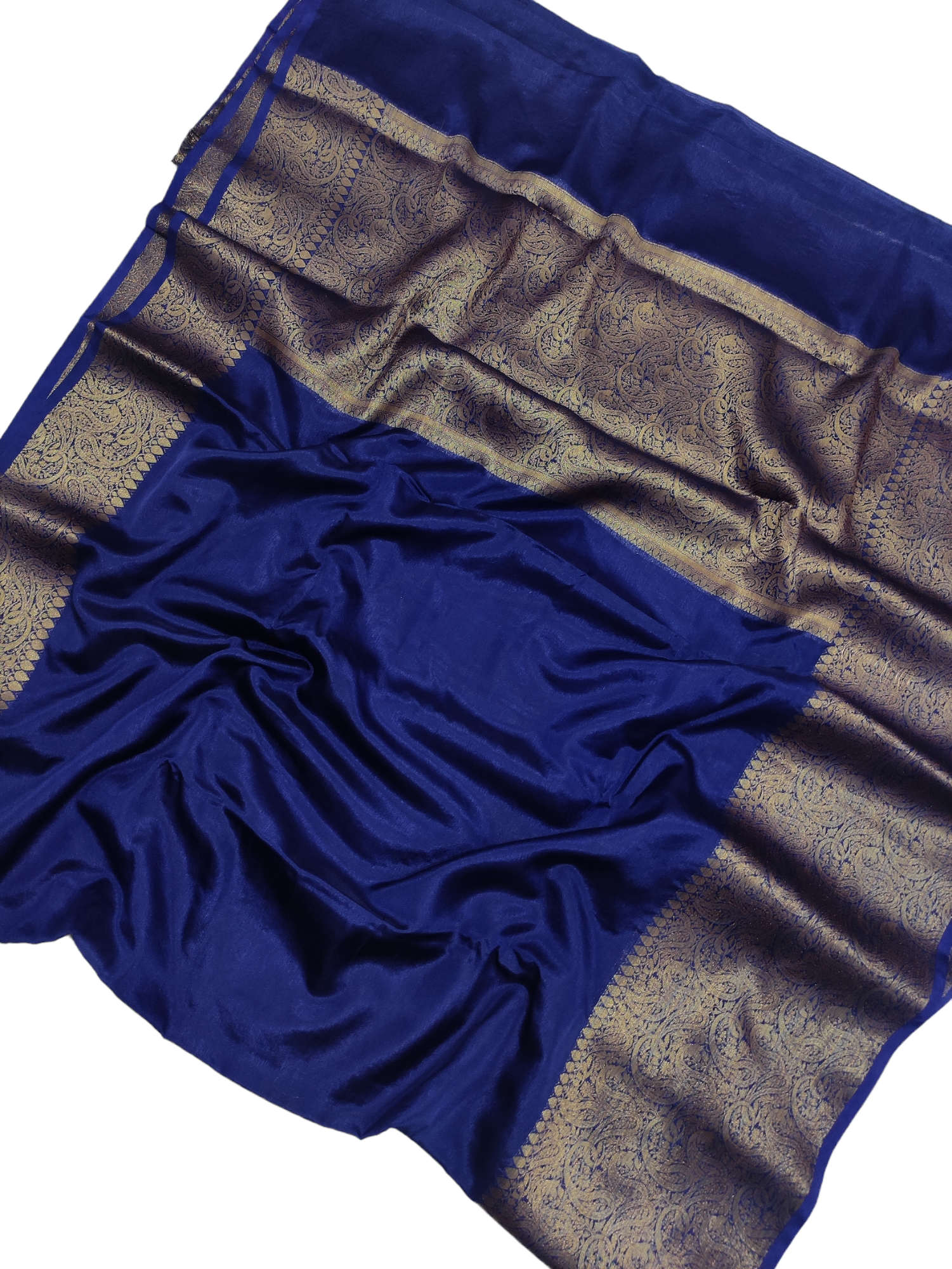 Navy Blue Colour Plain Body Warm Silk Saree